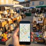 Sabradou : le site incontournable pour trouver brocantes et braderies près de chez vous Utilisation de l'agenda Sabradou sur smartphone pour localiser un vide-grenier et une brocante à proximité.